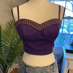 Purple studded crop top